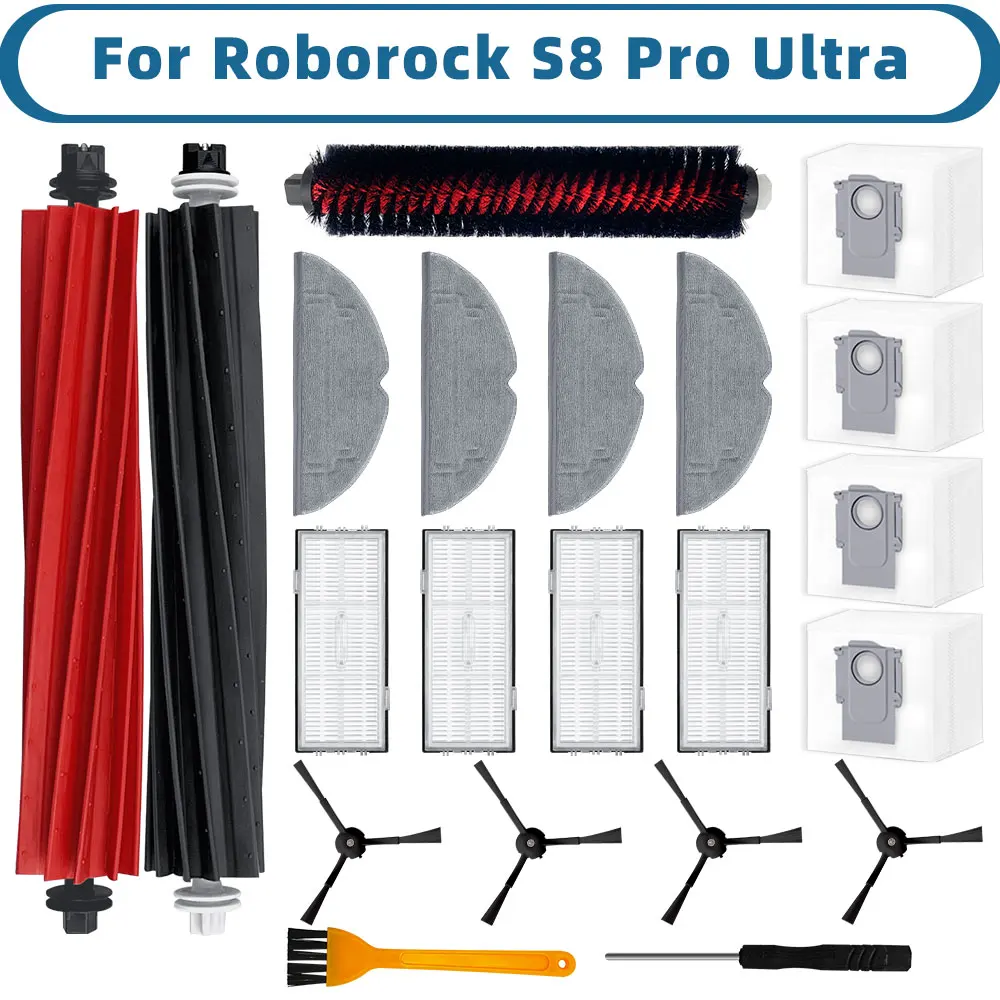

Набор аксессуаров, сменные детали для Roborock S8 Pro Ultra, основной боковой фильтр, Швабра, пылесборник, вращающаяся щетка