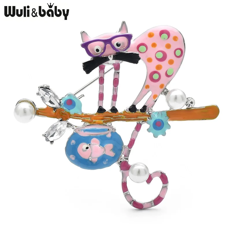 Мужская/Женская эмалированная брошь Wuli &amp baby повседневная в виде разноцветной