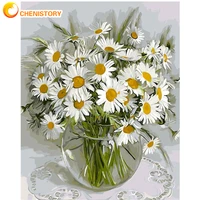 chenistory chrysanthemum oil painting diy digital painting by numbers flower wall art picture adults kits for home decor gift ar