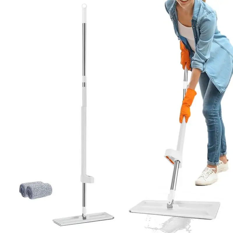 

Microfiber Floor Mops For Floor Cleaning Reusable Wet Dry Dust Mop Microfiber Flat Mop With Self Wringer Stainless Steel Handle