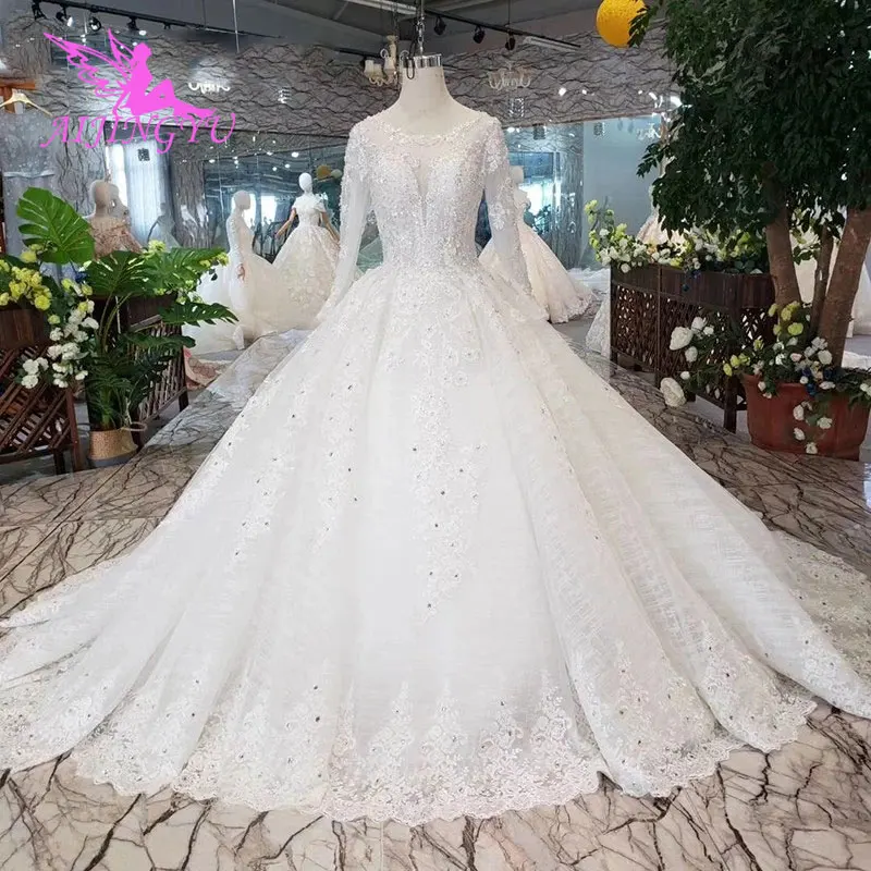 

AIJINGYU Marriage Gown Online Sale China Vintage Engagement With Ruffles Korean Wedding Dresses