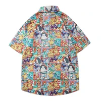 new pokemon casual printed short sleeve shirts men street 2021 hawaii beach oversize women fashion harujuku shirts for men tops