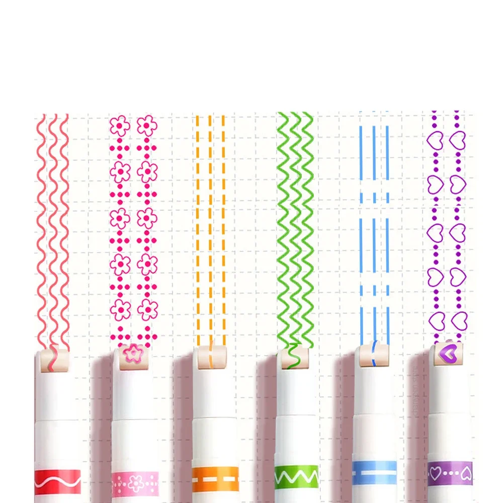 

Роликовые текстовыделители Kawaii 6 шт.