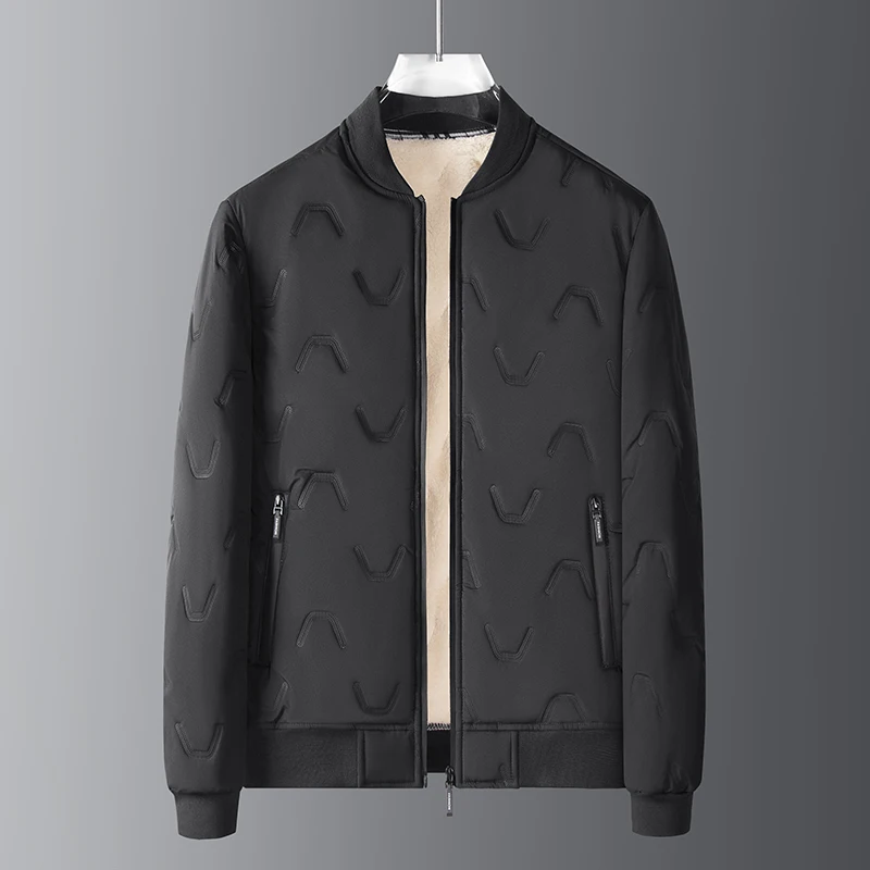 

Новая зимняя мужская куртка, плотная Теплая Флисовая однотонная Повседневная Роскошная бархатная куртка с воротником-стойкой, ветрозащитная Водонепроницаемая уличная парка на молнии