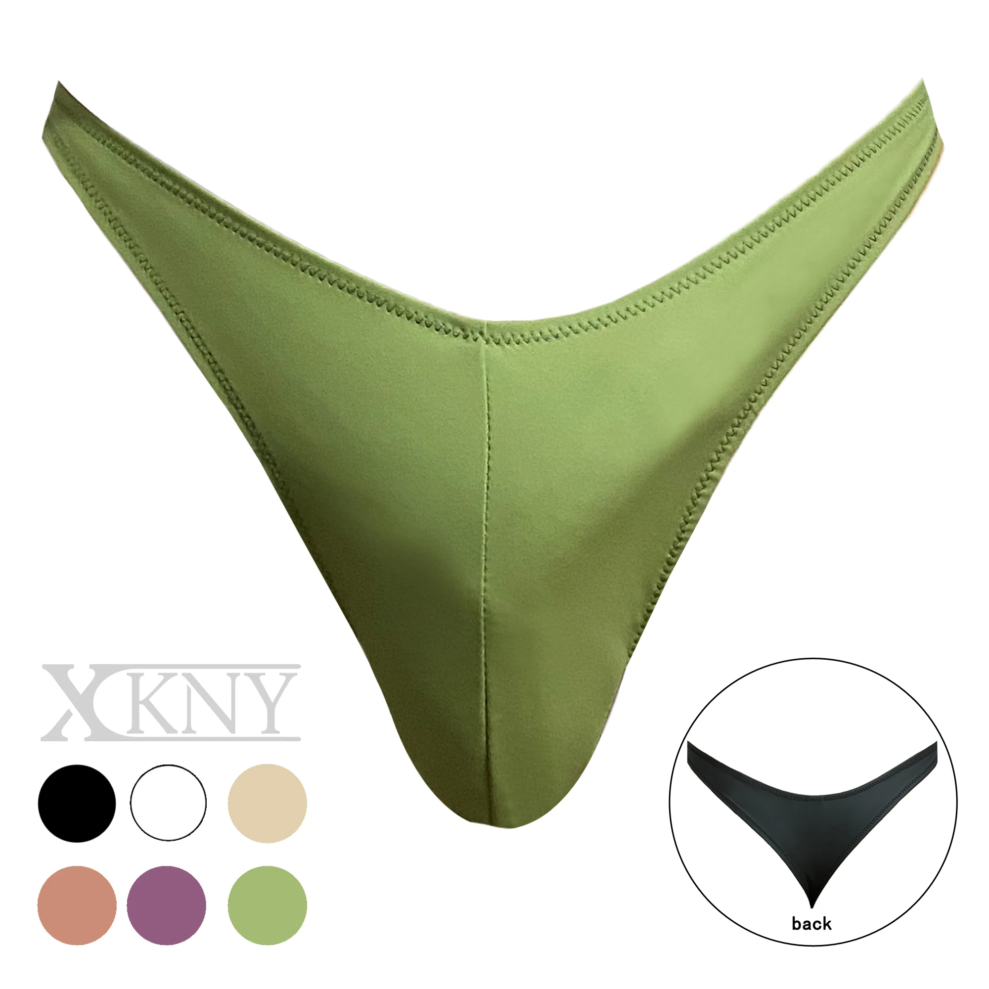 

XCKNY new colour Men's Matte PU oversized t-pants sexy solid bikini high score sexy bikini bottomed underwear sexy pants