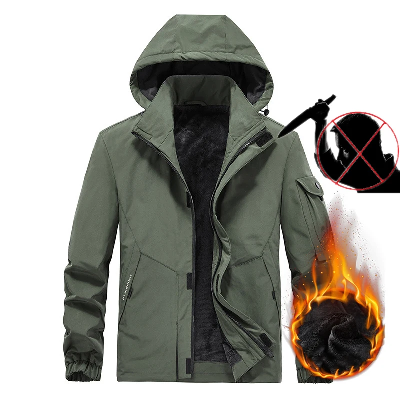 

Защитная куртка для тела 8XL, одежда для самозащиты, зимнее пальто с защитой от ударов и ударов ножом и капюшоном для мужчин, для гражданского использования
