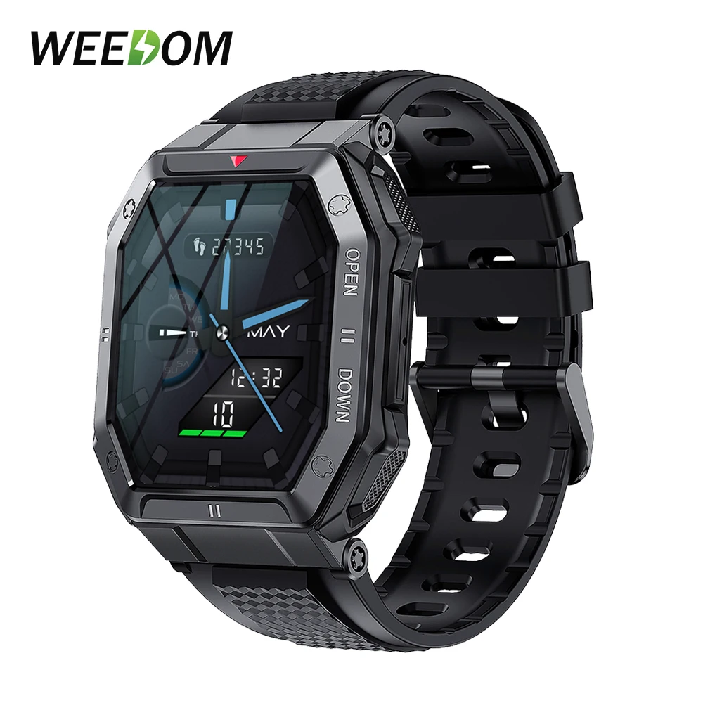 

Новинка 2022, мужские Смарт-часы WEEDOM с большим экраном 1,85 дюйма и Bluetooth-вызовом, спортивный военный фитнес-трекер для мужчин с пульсометром