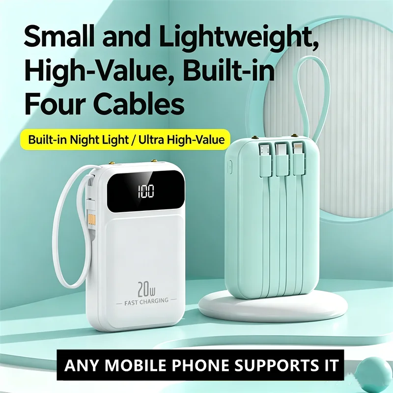 Фото Портативный внешний аккумулятор 20000 мАч с быстрой зарядкой, Powerbank CCC для iPhone, Xiaomi, Huawei, Samsung №2