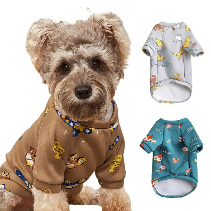 

Dog Winter Warm Printed Clothes Pet Jacket Coat Puppy Plus fleece Clothing Hoodies For Small Medium Dogs Puppy Yorkshire Outfit