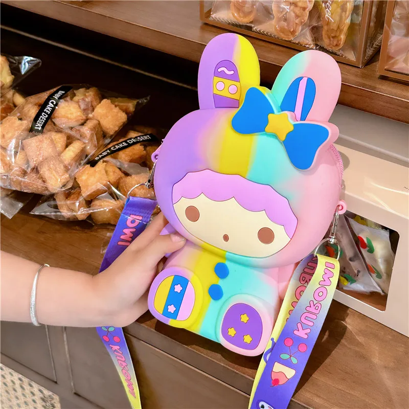 

Sanrio Melody Cinnamoroll маленькая силиконовая сумка, сумка-мессенджер, Водонепроницаемая мини-сумка для монет, сумка на плечо