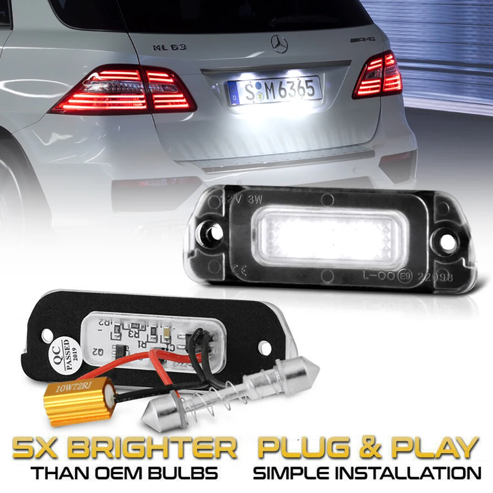 Лампа Canbus для Mercedes Benz W164 X164 W251 ML GL R Class, белая, 6000K, 2 шт.