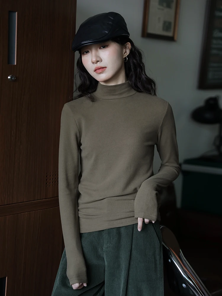 Разноцветная внутренняя одежда водолазка топ женская зимняя новая пригородная