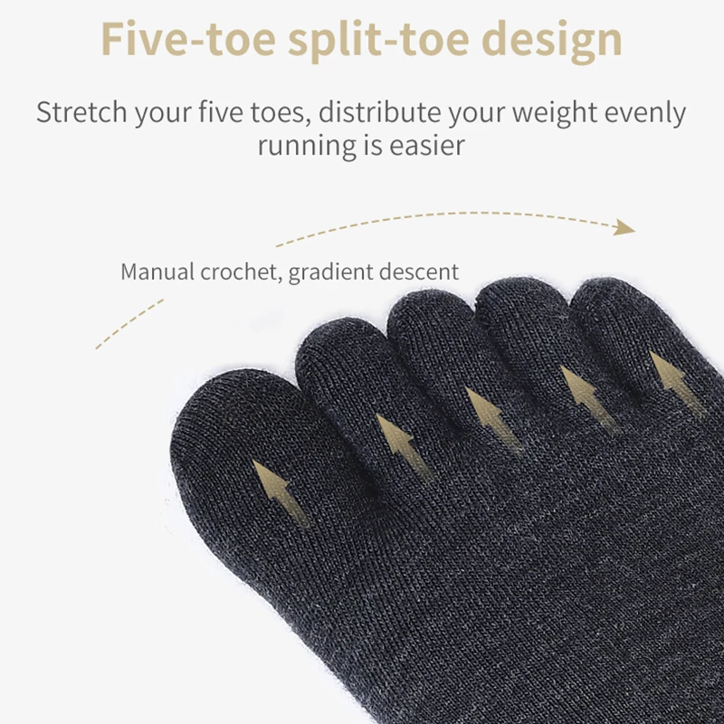 Toe Socks 2022 New Merino Wool Run Lightweight No-show Blister prevention Five Fingers Running Basketball Pilates Yoga Socks Men