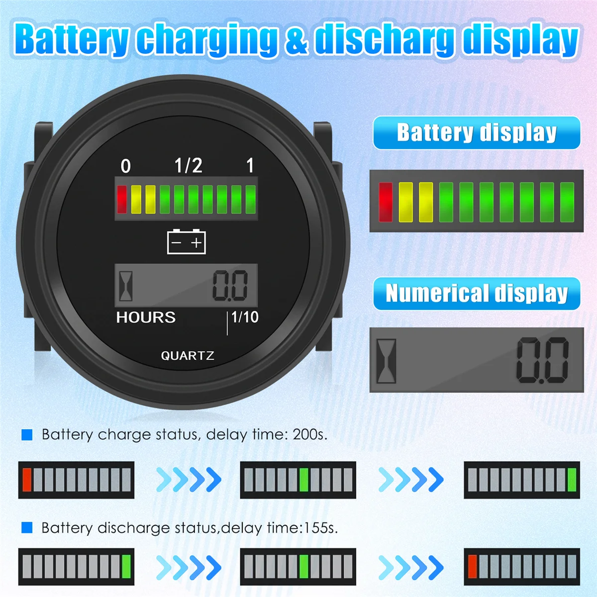 12 В/24 В/36 В/48 В/72 В светодиодный цифровой индикатор заряда состояния батареи с