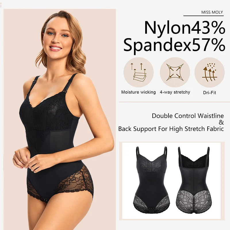 2XL Women Lace Shapewear Bodysuit Corset Slimming Body Shaper Tummy Control Fajas Colombianas Waist Trainer Slimming Underwear