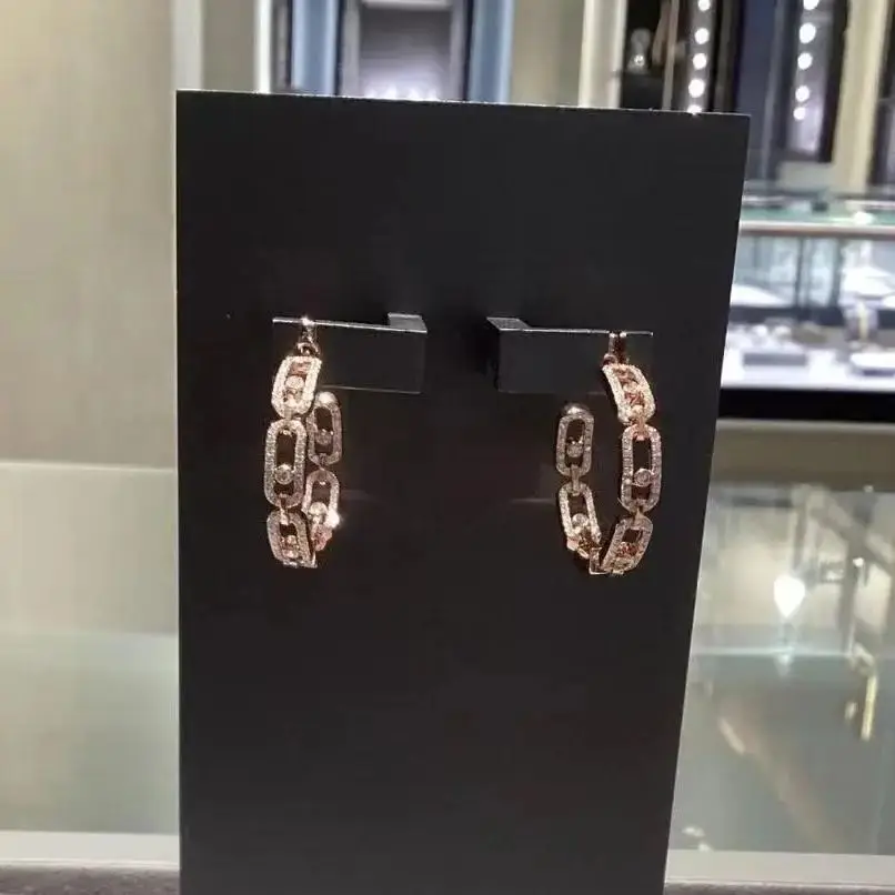 Французские женские серьги-подвески из серебра пробы