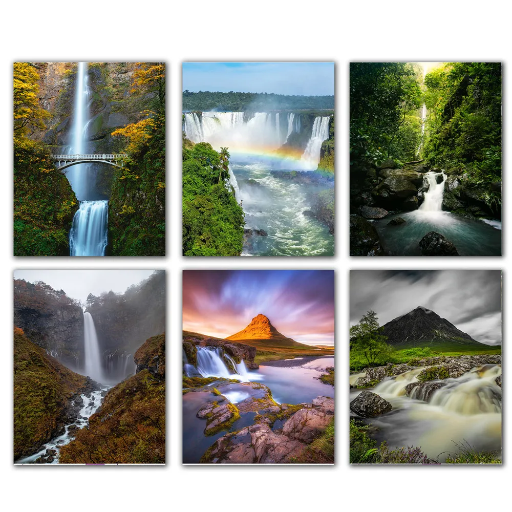 

Тропический водопад, Настенная картина, природный пейзаж, для гостиной, Современный домашний декор, холщовая картина