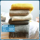 Текстильный город Европейский Стиль искусственный кашемир вязаное одеяло покрывало рельефное полотенце B  B Декор дивана удобное акриловое покрывало