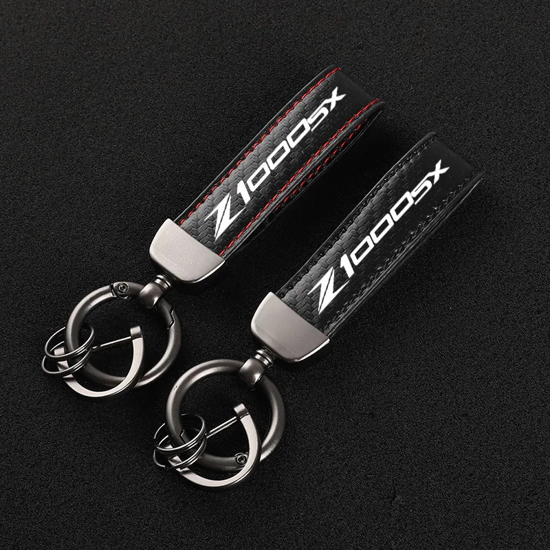 

High-Grade Leather Motorcycle keychain Horseshoe Buckle Jewelry for KAWASAKI Z1000R Z1000SX NINJA 1000 2011~2015 Z1000 2010-2019
