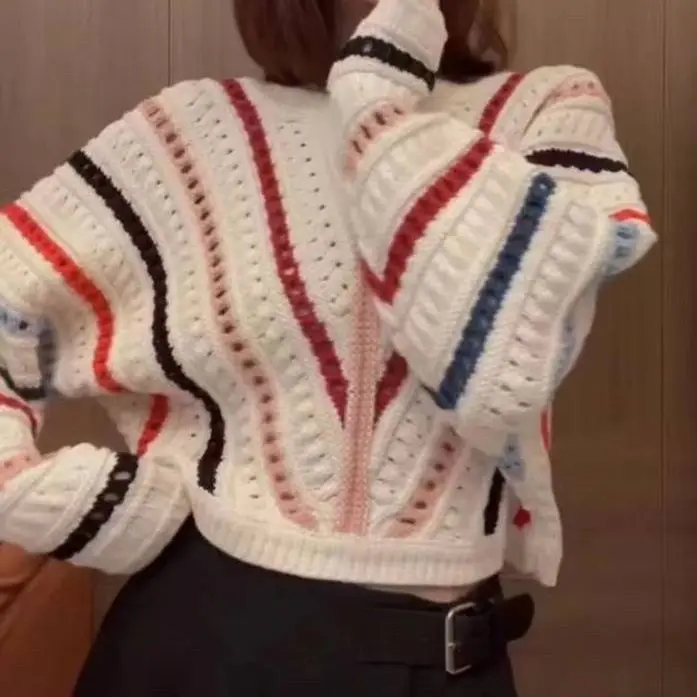 

Модный новый женский свитер, Повседневный пуловер, вязаный модный свитер, пуловер и женские свободные Элегантные вязаные топы A54