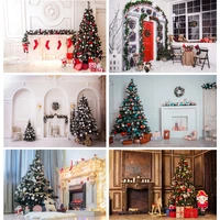 christmas indoor theme photography background christmas tree fireplace children portrait for photo backdrops 21712 yxsd 02