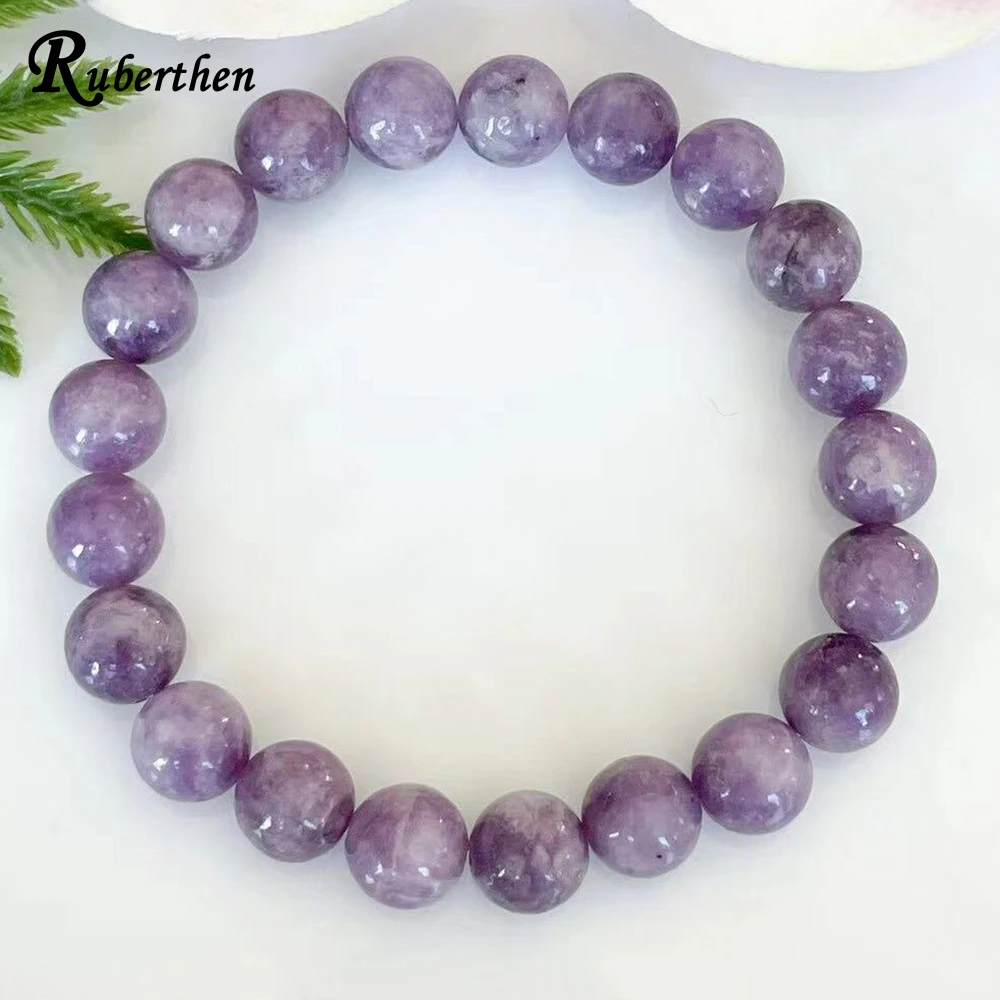 Ruberthen 8 мм AA класс фиолетовый лепидолит женский браслет Исцеляющие кристаллы
