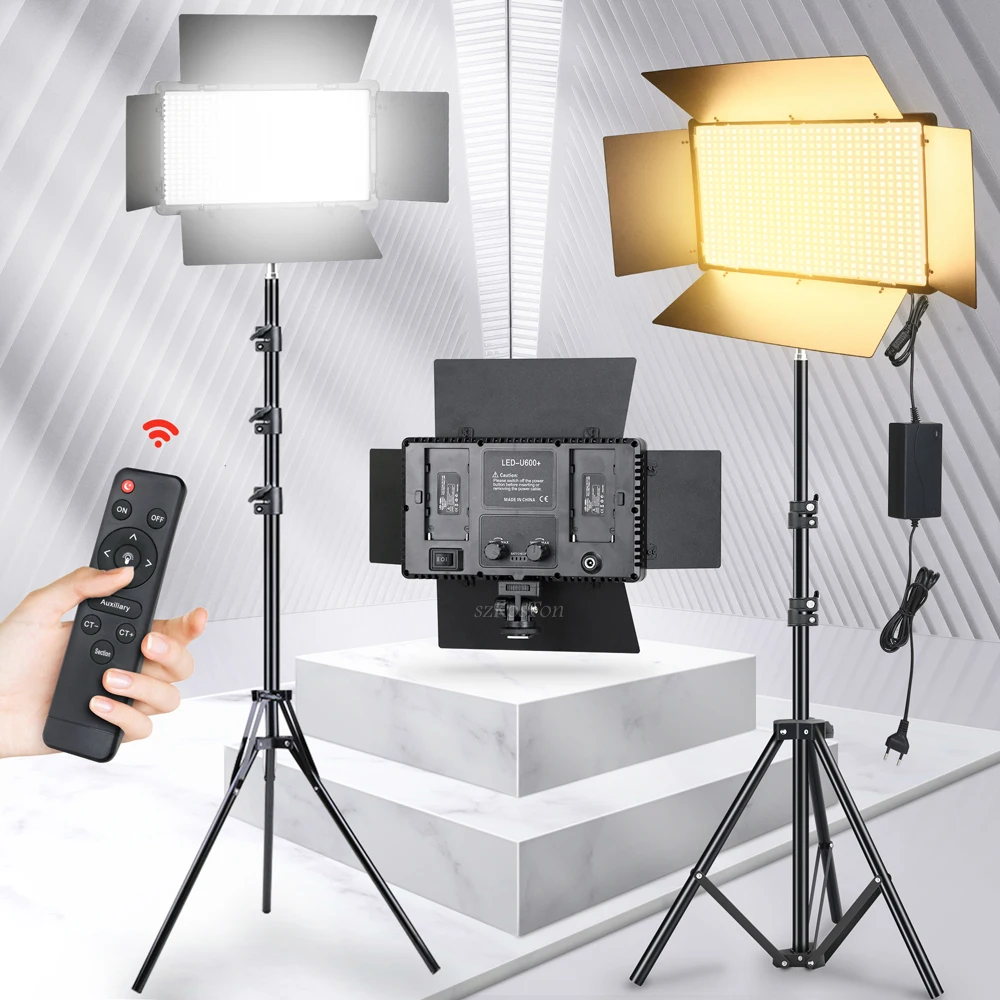 

LED Video Light Kit Bi-Color 3200K-5500K Photography Camera Panel Lamp Professional Studio Photo YouTube Live Streaming Filming