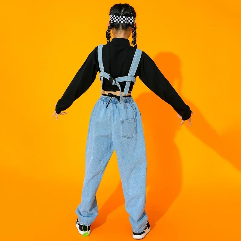 Кослан джазовый костюм для девочек одежда в стиле хип-хоп джинсовая с длинными