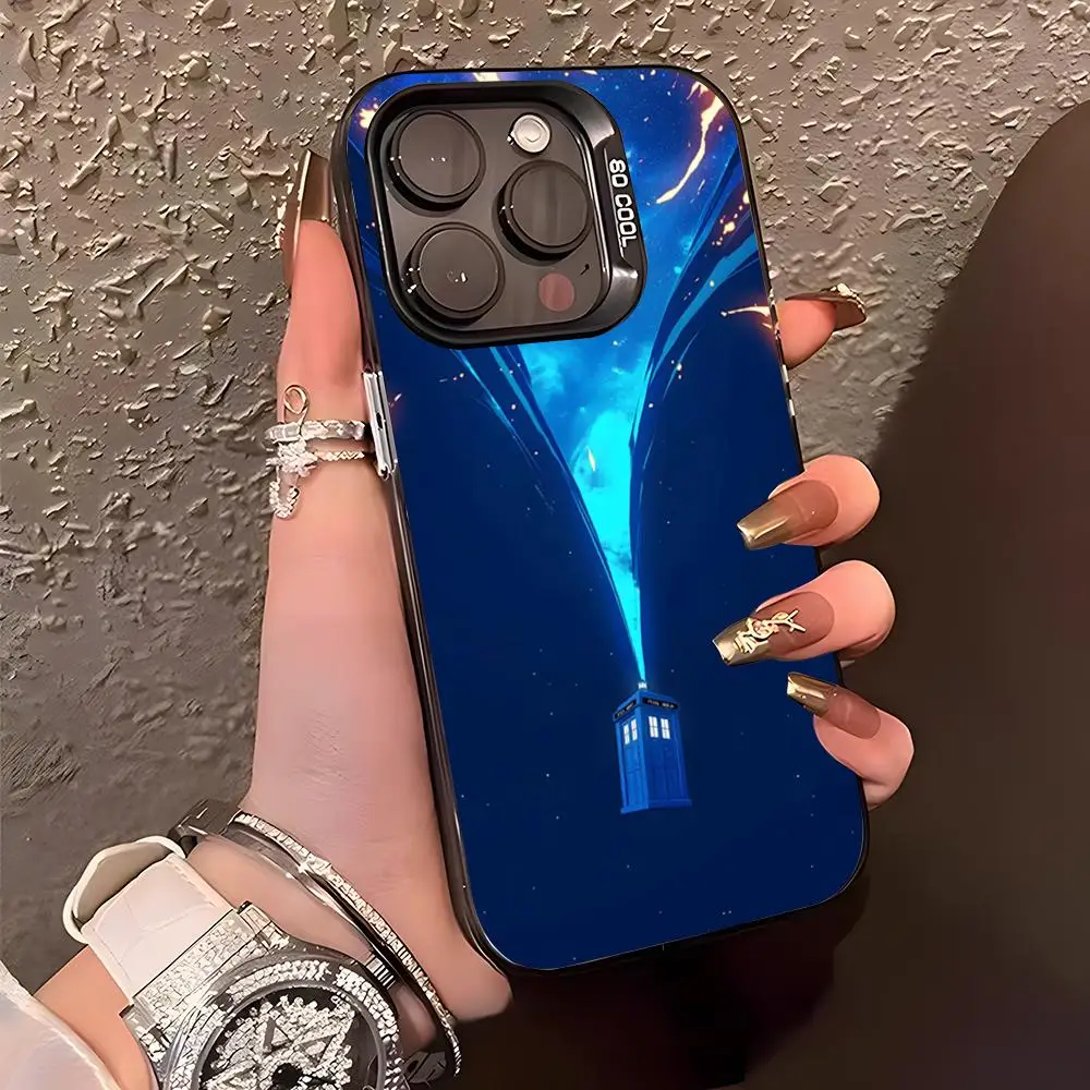Фото Чехол D-Doctor W-Who для iPhone 17 Air 16 15 14 Plus 13 12 11 Pro XS Max, серебристо-черный бампер-чехол №2