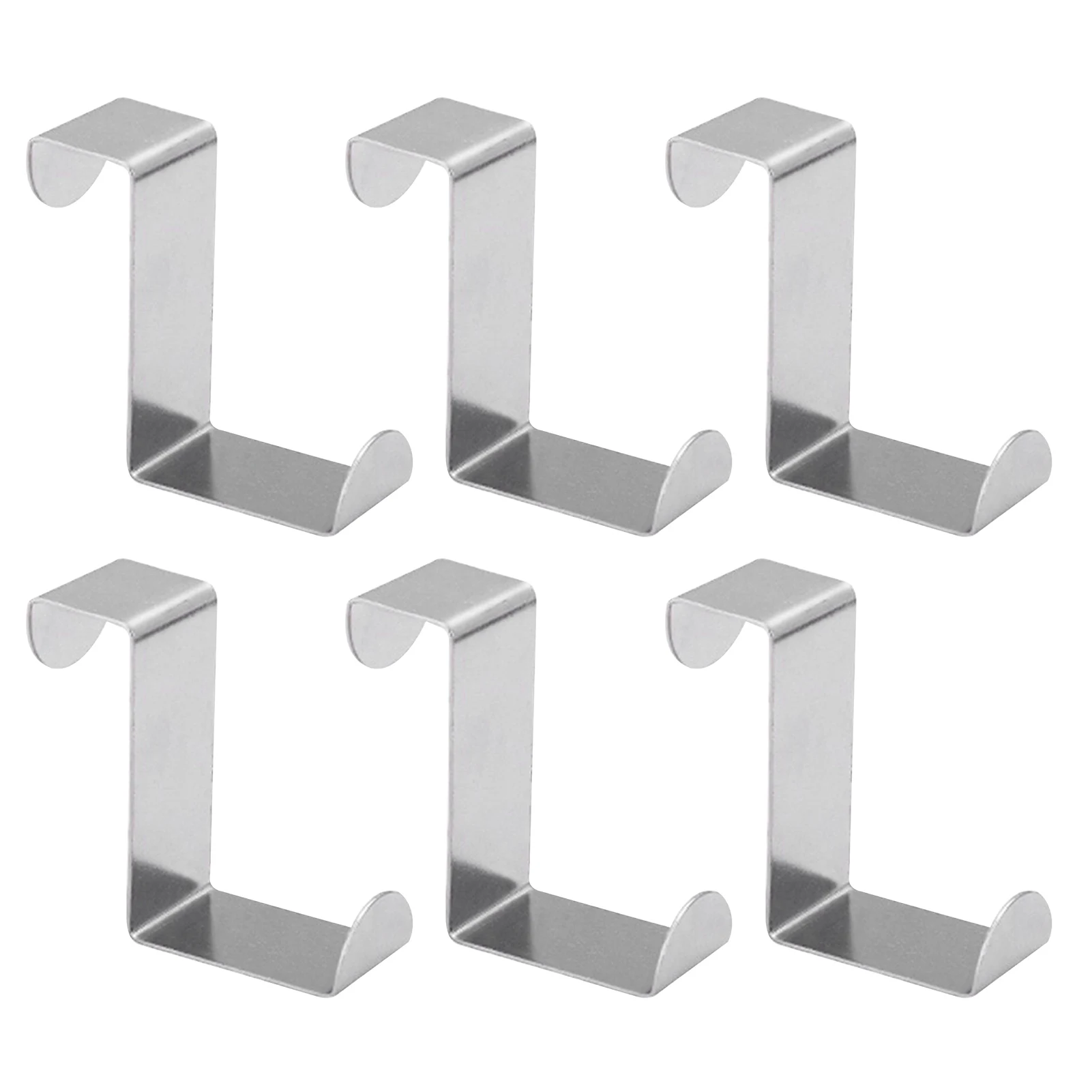 

6pcs Heavy Duty For Hanging Z Shape Bedroom Stainless Steel Bathroom Drawer Coats Over Door Hook No Drilling Multi Functional