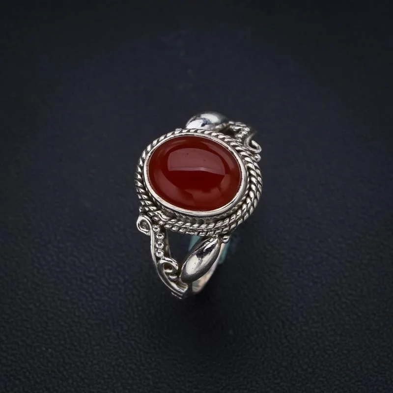 

Серебряное кольцо в виде сердолика ручной работы StarGems 7 F2163