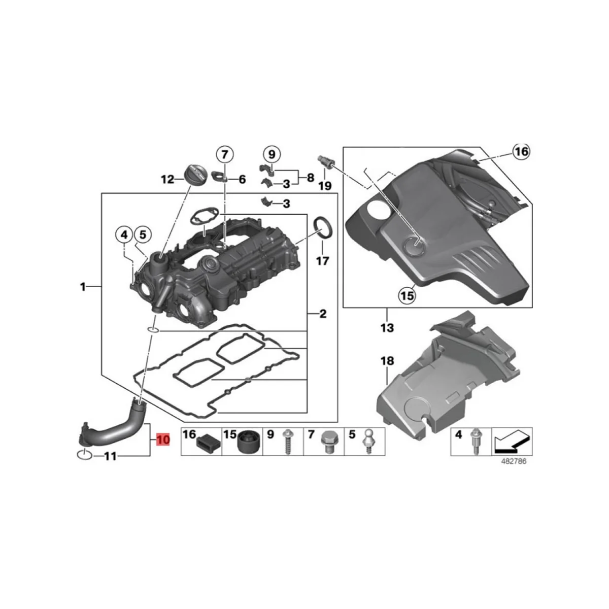 

Engine Valve Cover Vent Hose 11127588417 for X1 X3 X4 X5 X6 2.0L N20 228I 320I 328I 428I 2009-2019 Crankcase