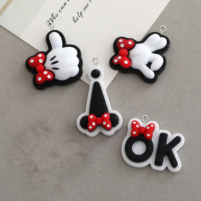 

10Pcs Cartoon Mouse Palm Resin Charms for Earring Key Chain Necklace Pendant Jewelry Findings Making Accessories