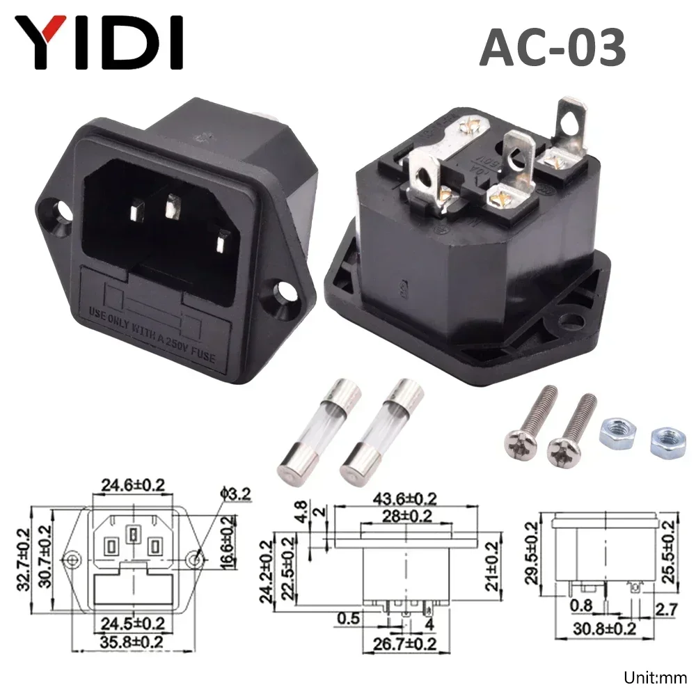 

YIDI IEC 320 C13 C14 входное гнездо 250В 10А