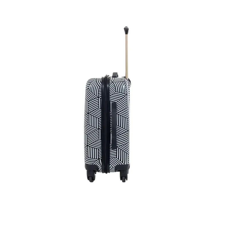 20-inch Hardside Rolling Spinner Upright Carry-on Luggage, Stripe Cube Pattern