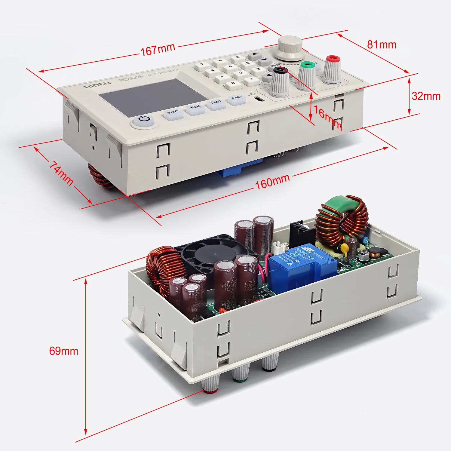 Понижающий Регулируемый Модуль питания RD USB RD6018 DC-DC вольтметр преобразователь