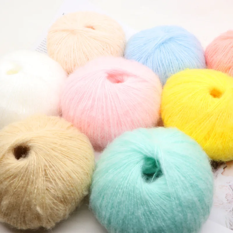 

10pcs 250g Amorous Mohair Yarn Thin Hand Knitting Baby Sweater Soft Wool Crochet Yarn for Shawl Scarf Fine Thread Yarn Crochet