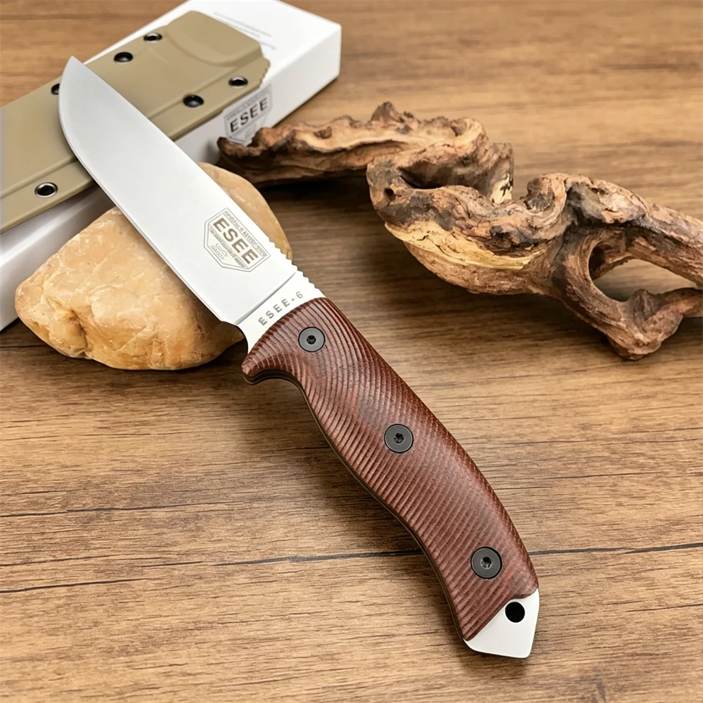 Фото Новый специализированный нож ESEE-6 с фиксированным клинком из стали D2, рукоять G10, для охоты, резки, повседневного ношения, активного отдыха, кемпинга, рыбалки, подарки для мужчин №1