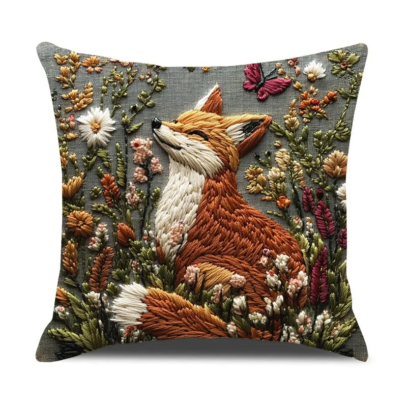 Винтажная наволочка с принтом слона 45 см