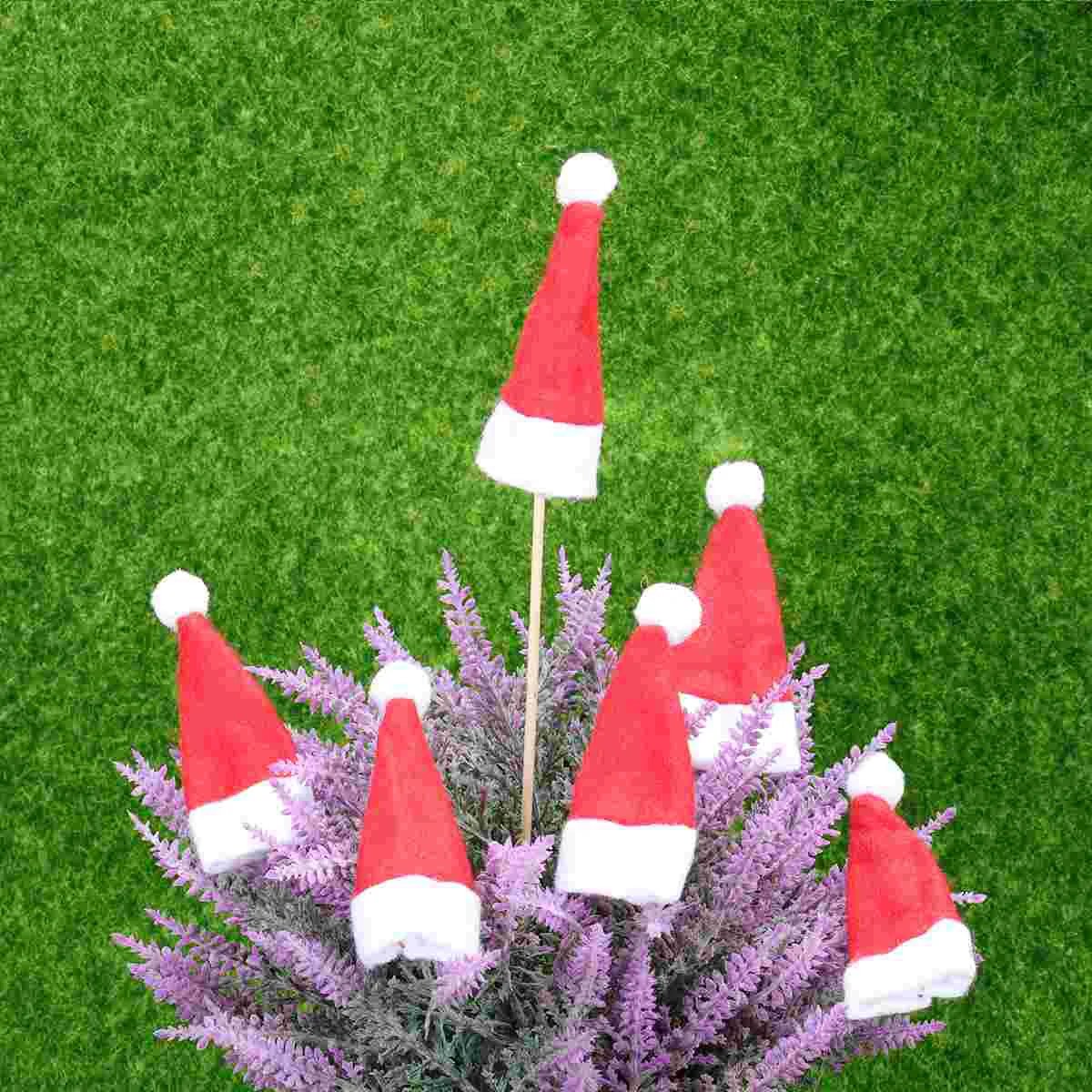 

10 Pcs Christmas Tree Decoration DIY Hat Lollipop Candy Decorative Items Crafts