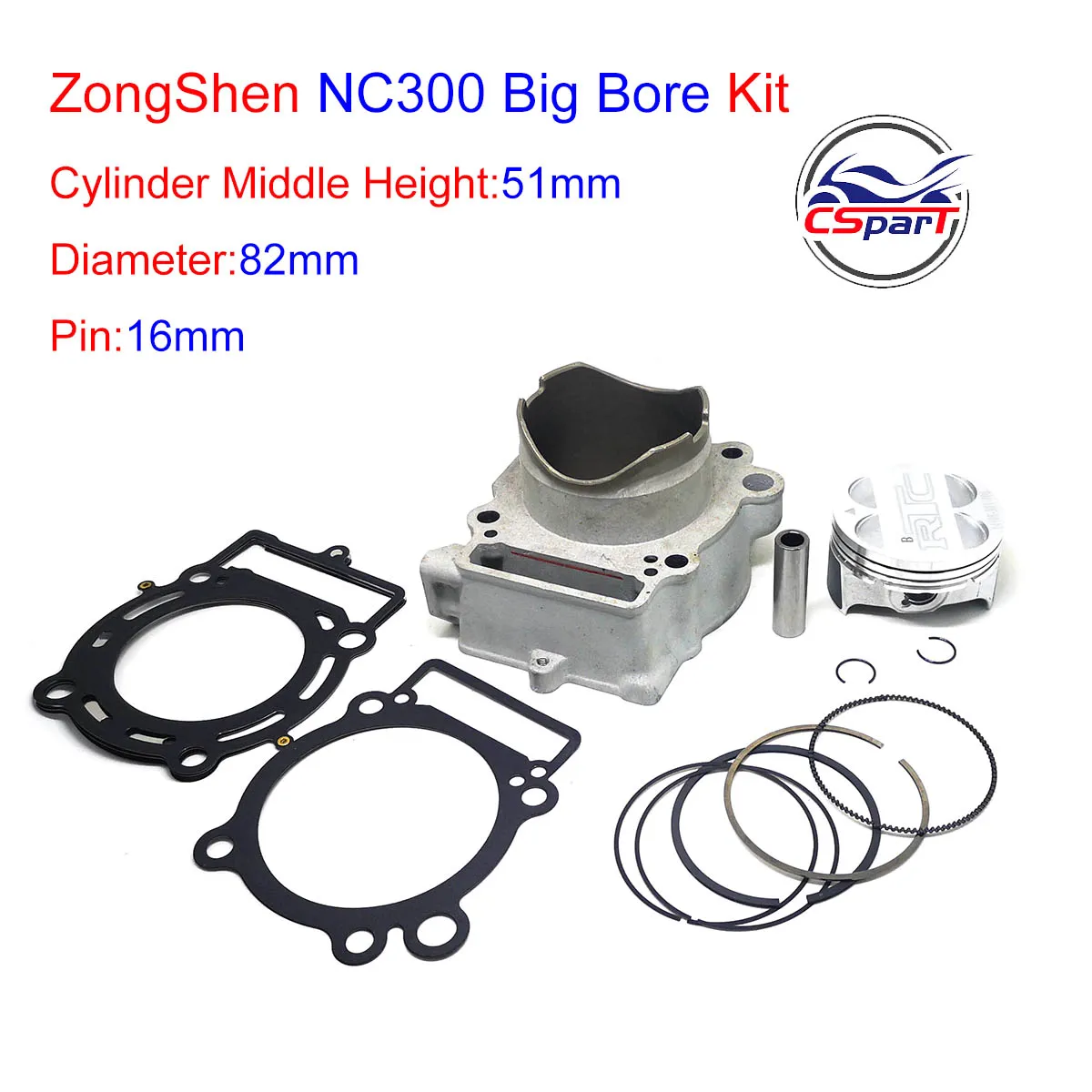 

Набор цилиндров с большим диаметром отверстия 82 мм для ZONGSHEN NC250, 250 куб. См на 300 куб. См NC300 KAYO T6 K6 ESB J5 RX3