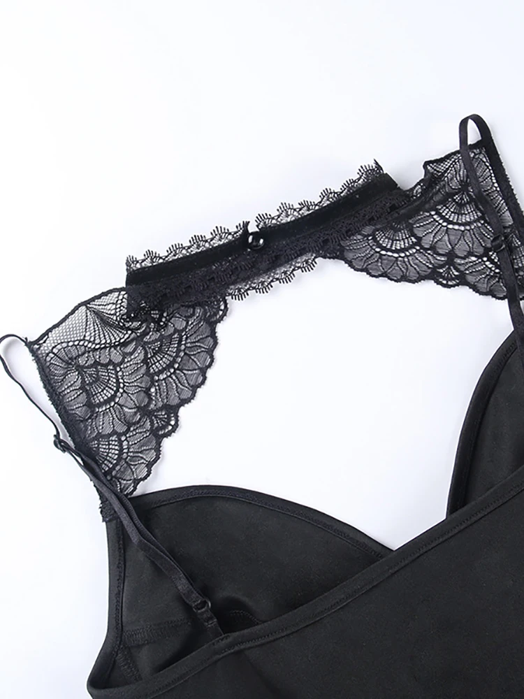 Goth Dark Mall готические сексуальные кружевные лоскутные боди женские облегающие