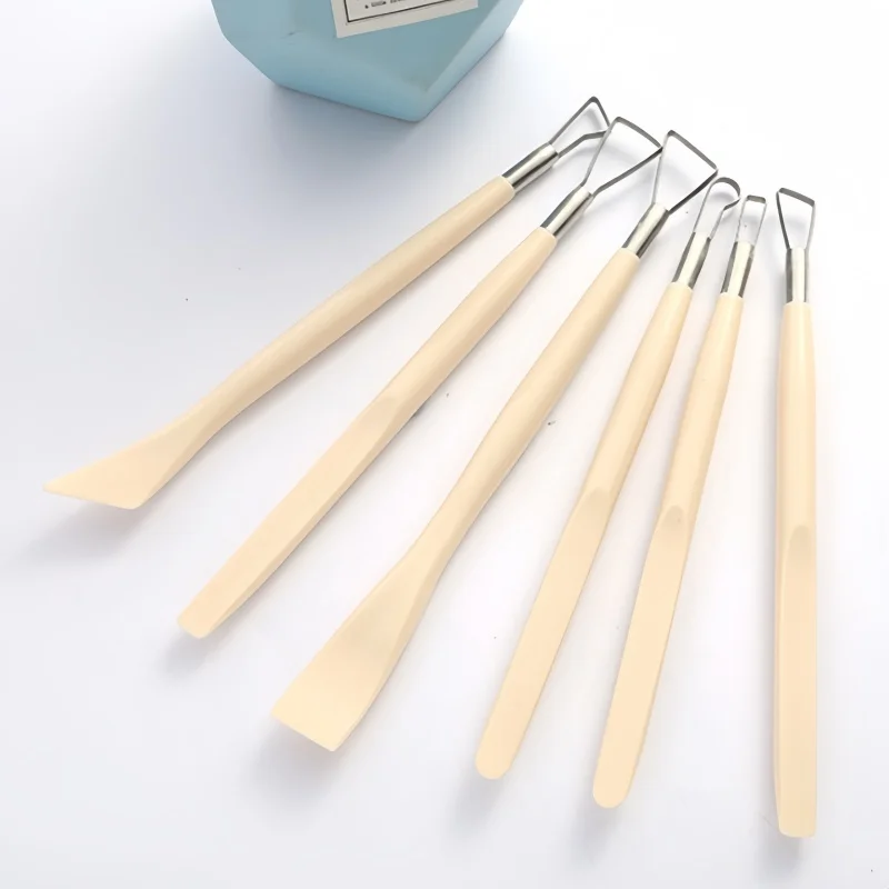 Набор из 6 пластиковых скульптурных инструментов с двумя головками гончарной