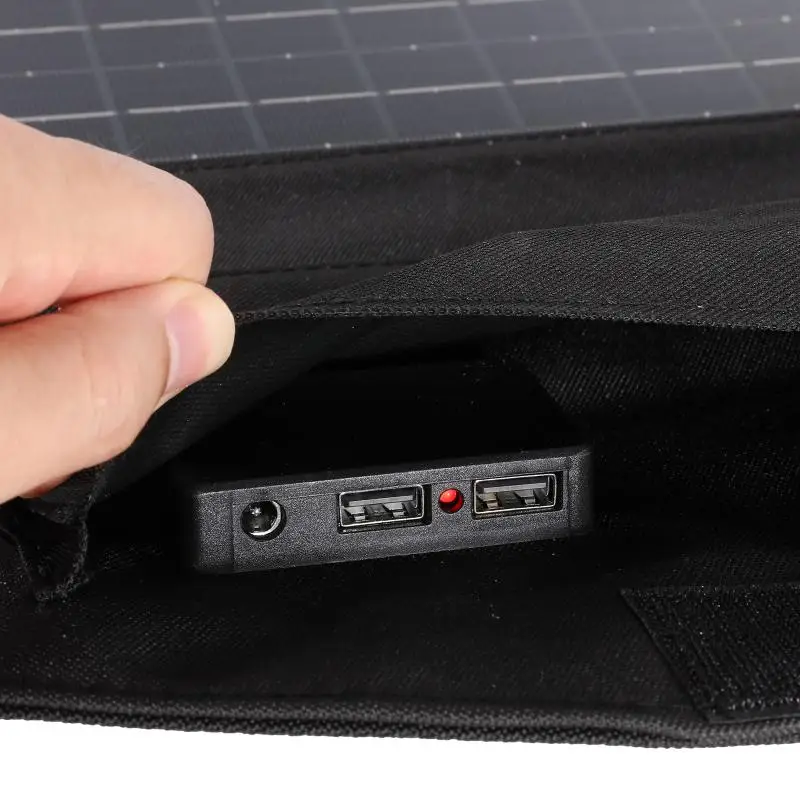100w solar panel folding bag outdoor 18v dual usb charging board quick charger power bank emergency battery for phone portable free global shipping
