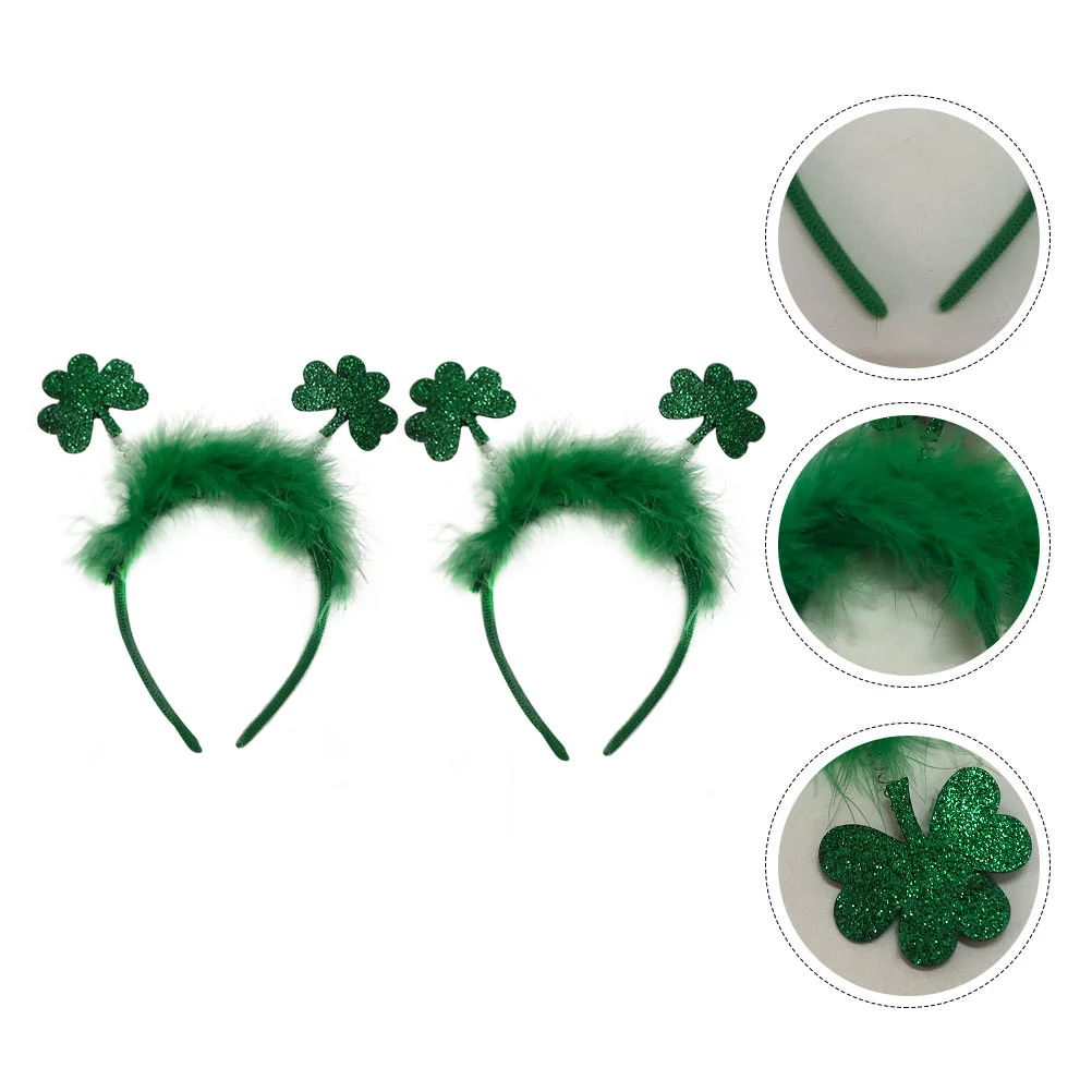 

2pcs Funny Celebration Hair Hoop Interesting Saint Patrick's Day Hair Hoop Celebration Headdress