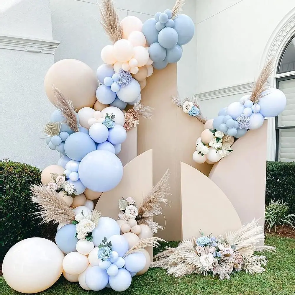 

Baby blue balloon wreath set soft light arch different size baby shower quartex birthday