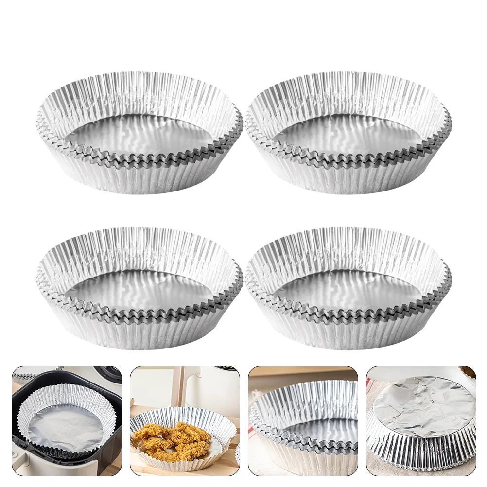 

Air Fryer Liner Aluminum Baking Tray Pad Pot Trays Non Stick Oven Pan Round Liners Disposable Mat 8.5 Inch Sheets Container