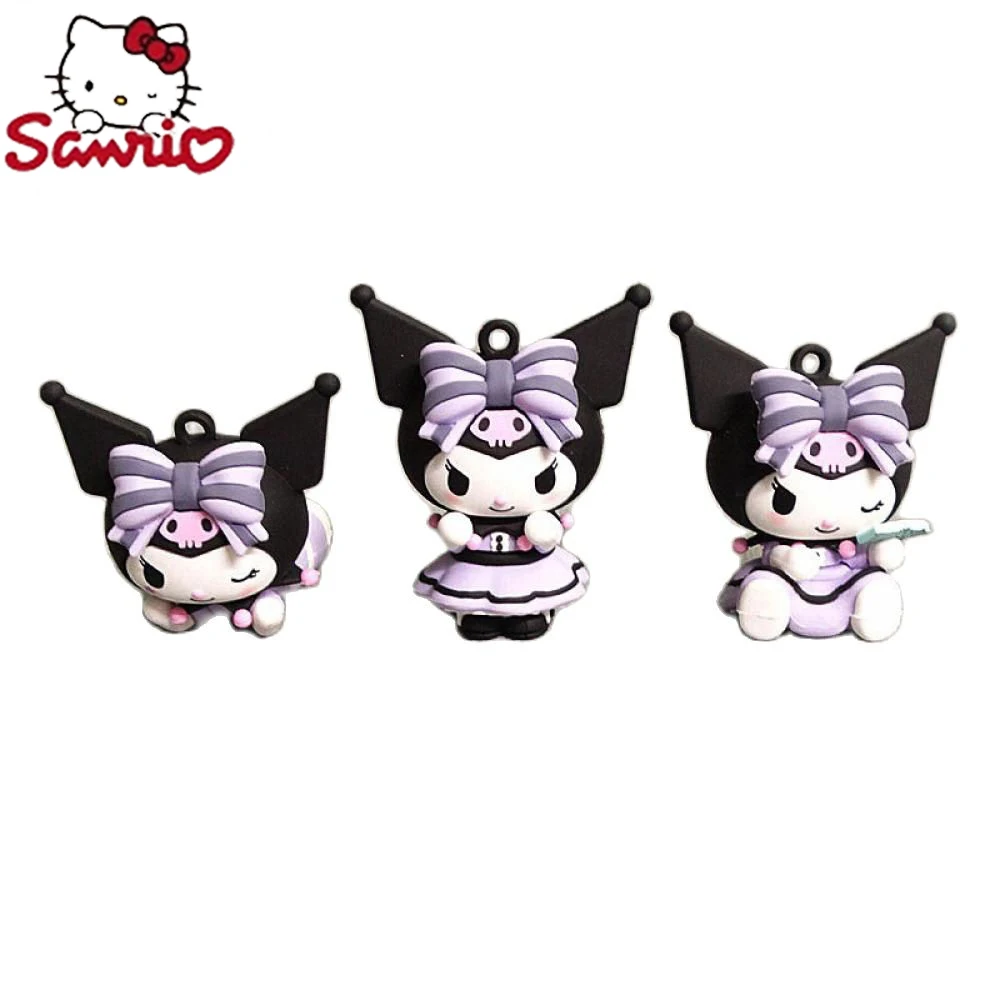 

Фигурка Kuromi Sanrio 5 см, аниме кавайный Коричный Кот Hello Kitty, коллекционные материалы, подарки на день рождения, игрушки для детей