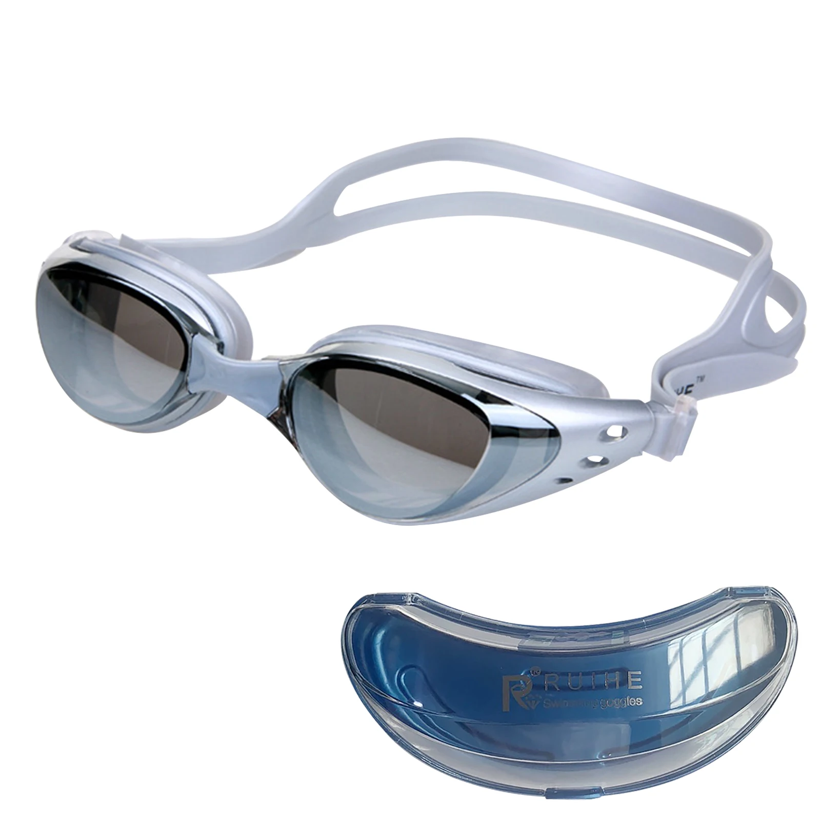 

Non Fogging No Leaking Eye Protect With Storage Box Adult Waterproof Wide Vision Clear Swim Goggle Anti UV Adjustable Length