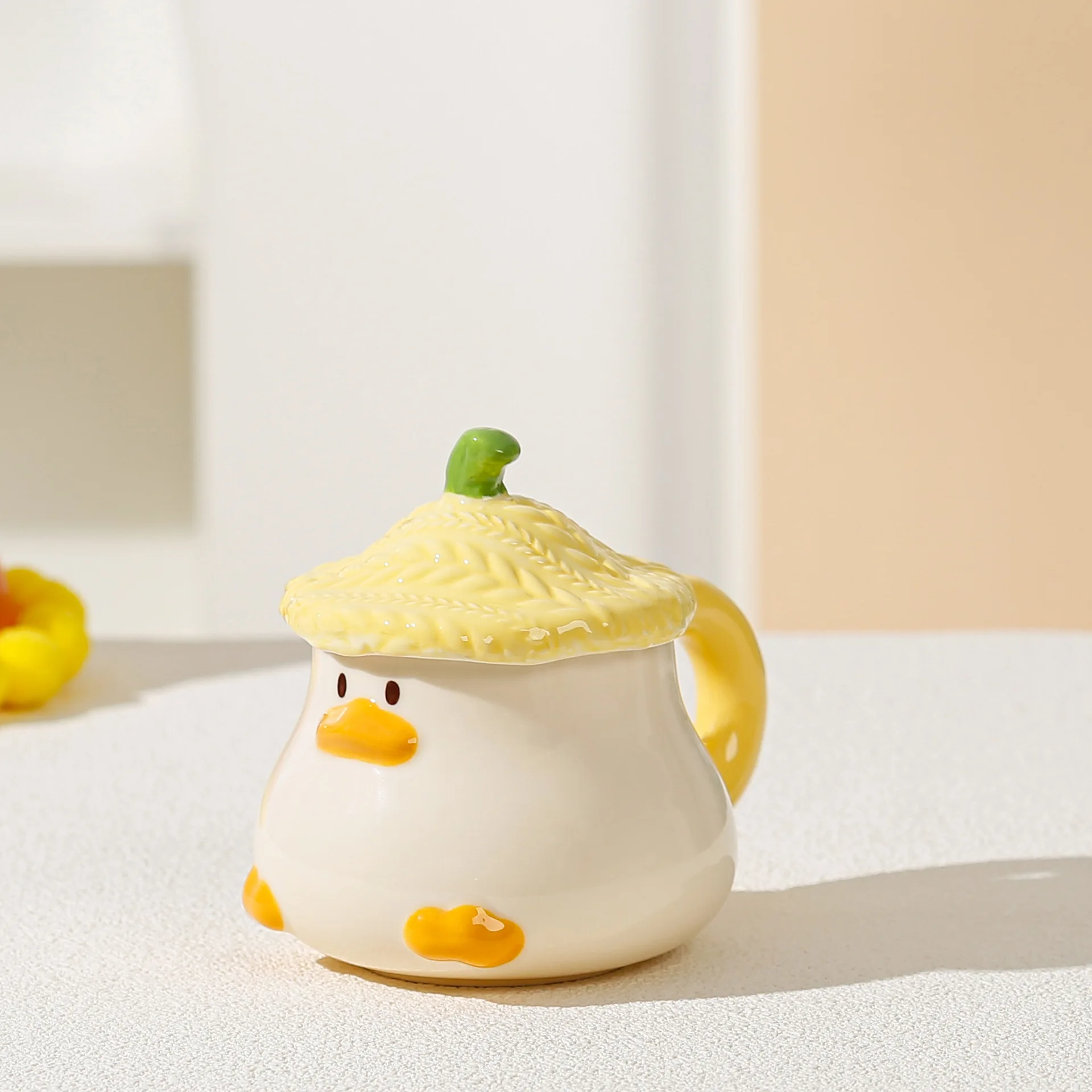 

400 мл мультяшная керамическая кружка, креативная чашка с уткой, кофе, молоком, чаем, водой, забавная стильная детская чашка для завтрака, бытовая посуда для напитков